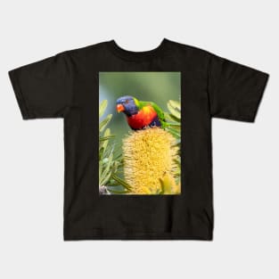 Rainbow Lorikeet on Banksia Kids T-Shirt